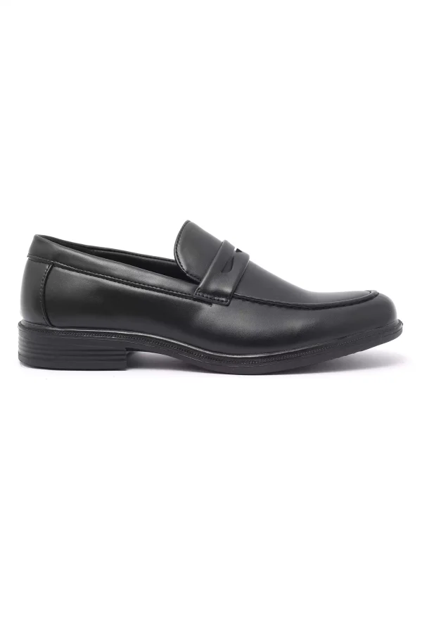 Faux Leather Loafer - Black