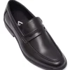 Faux Leather Loafer - Black