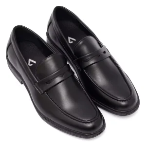 Faux Leather Loafer - Black