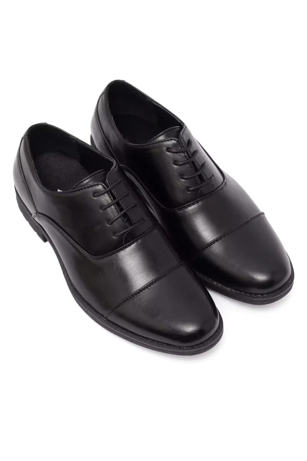 Classic Black Lace-Up Premium Leather Shoes