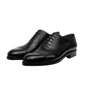 Classic Semi Brogue Oxford Shoes in Black