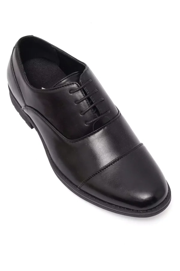 Classic Black Lace-Up Premium Leather Shoes